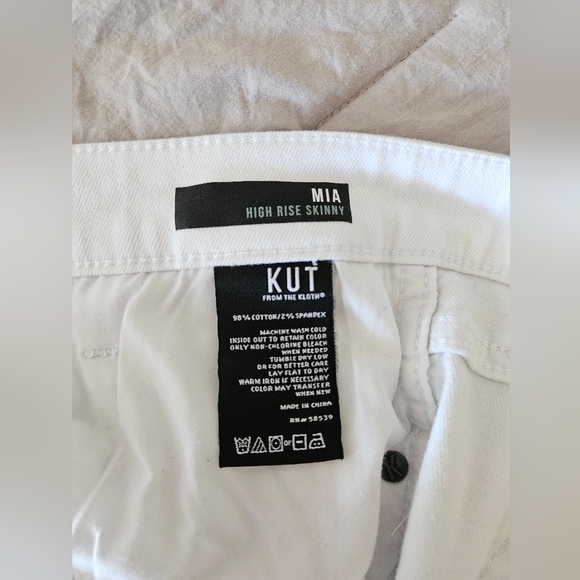 Kut From The Kloth Mia High Rise Slim Fit Skinny White Jeans - Picture 4 of 5